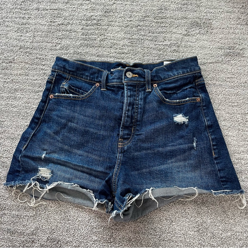 Dark Wash High Waist Jean Shorts